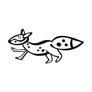 Fox running listed in more animals decals.