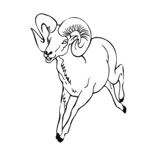 Moutain sheep running listed in more animals decals.