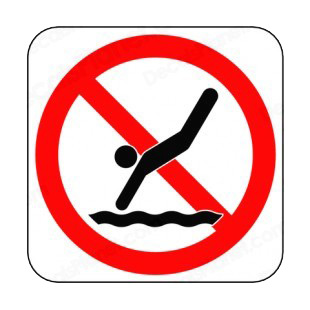 No diving allowed sign listed in other signs decals.