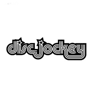 Disc jockey music listed in music and bands decals.