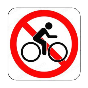 No bicycling allowed sign listed in other signs decals.