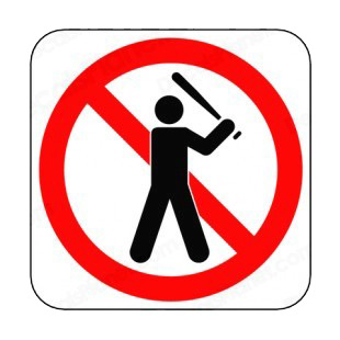 No baseball allowed sign listed in other signs decals.