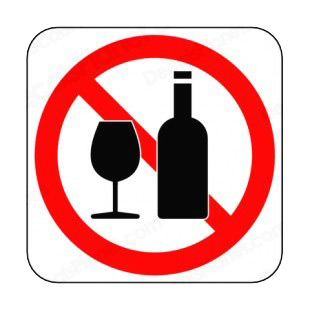 No wine allowed sign listed in other signs decals.
