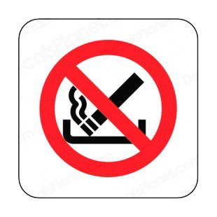 No cigarette lighted on ashtray  allowed sign listed in other signs decals.