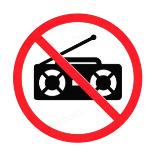 No radio transmitter allowed sign listed in other signs decals.