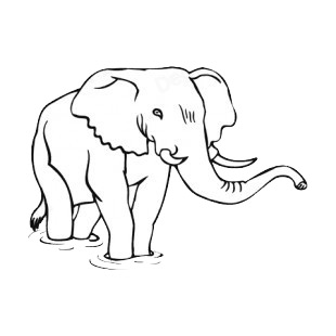 Elephant walking in water listed in more animals decals.