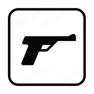 Gun sign listed in other signs decals.