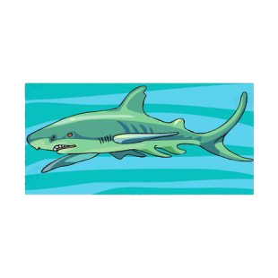 Shark underwater listed in fish decals.