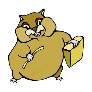 Hamster holding a piece of cheese listed in rodents decals.