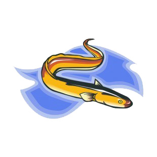 Eel underwater listed in fish decals.