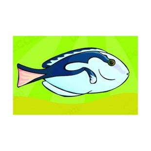 Surgeonfish underwater listed in fish decals.