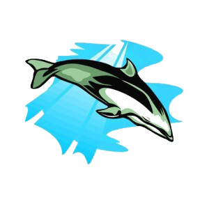 Dolphin underwater listed in fish decals.