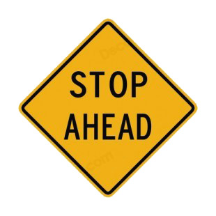 Stop ahead warning sign listed in road signs decals.