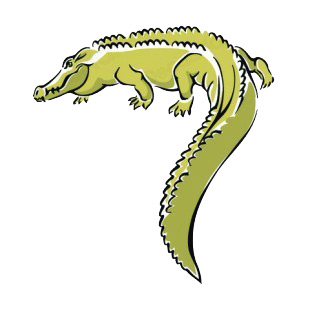 Green alligator with long tail listed in more animals decals.