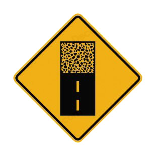 Paved surface ends ahead warning sign listed in road signs decals.