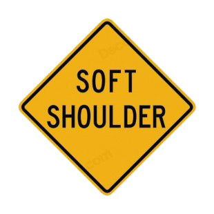 Soft shoulder warning sign listed in road signs decals.