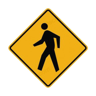 Pedestrians warning sign listed in road signs decals.