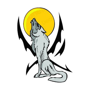 Wolf calling drawing listed in more animals decals.