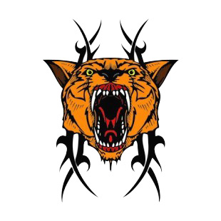 Lynx roaring drawing listed in more animals decals.