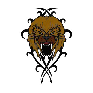 Lyon roaring drawing listed in more animals decals.