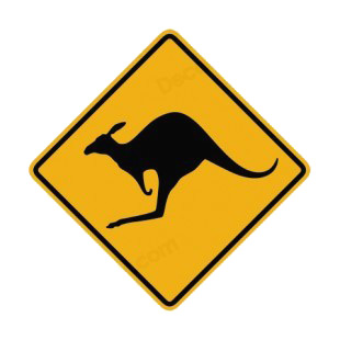 Kangaroo warning sign listed in road signs decals.