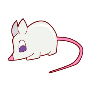 White mouse with long tail listed in rodents decals.