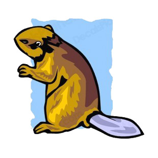 Beaver standing up listed in rodents decals.