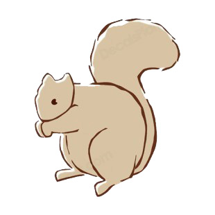 Squirrel sketch listed in rodents decals.