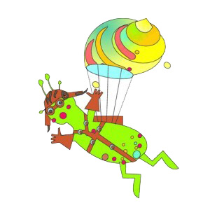 Snail with hot air balloon on his back listed in fish decals.