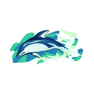 Dolphin underwater listed in fish decals.