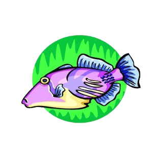 Purple exotic fish listed in fish decals.