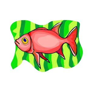 Red goldfish listed in fish decals.