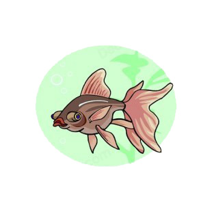 Black goldfish underwater listed in fish decals.