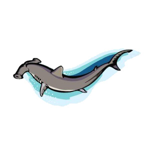 Hammerhead shark underwater listed in fish decals.