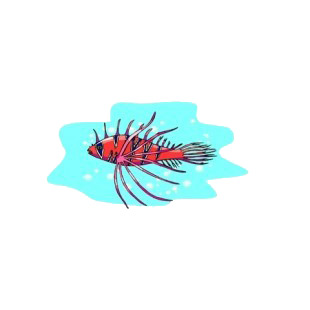 Red with black stripes exotic fish listed in fish decals.