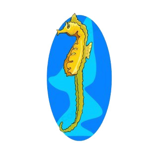 Yellow seahorse  listed in fish decals.
