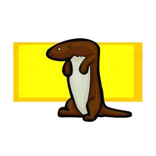 Brown gopher standing up listed in fish decals.