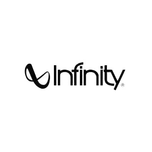 Infinity listed in car audio decals.