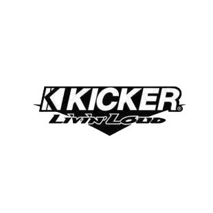Kicker livin loud listed in car audio decals.