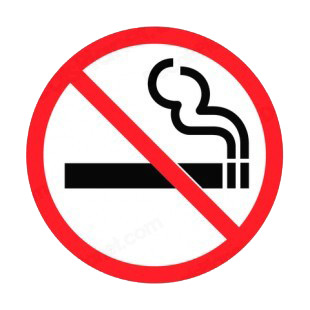 No smoking allowed sign listed in other signs decals.