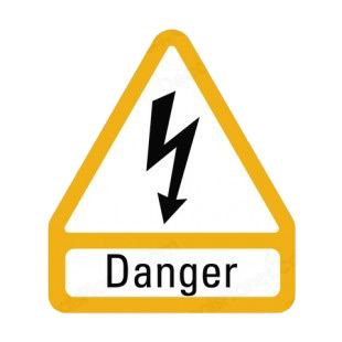 Electric danger sign listed in other signs decals.