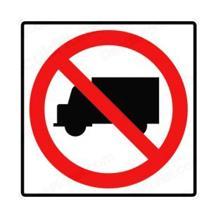 No truck allowed sign listed in road signs decals.