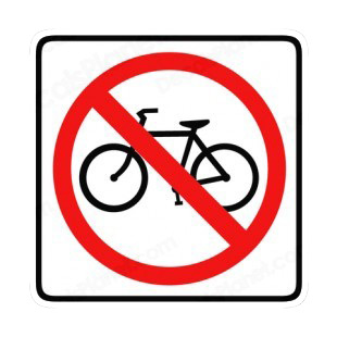 No bicycle allowed sign  listed in road signs decals.