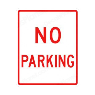 No parking sign listed in road signs decals.