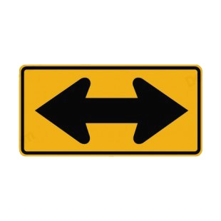 Right or left warning sign listed in road signs decals.