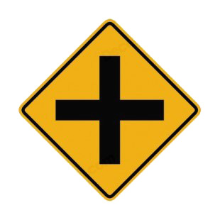 Intersection warning sign listed in road signs decals.