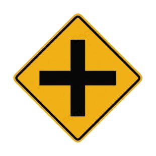 Intersection warning sign listed in road signs decals.