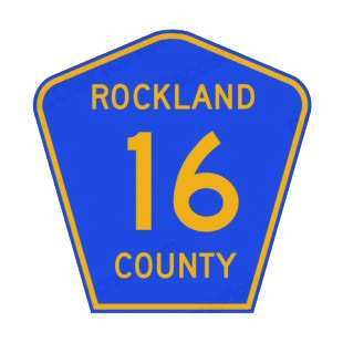 Rockland 16 county route sign listed in road signs decals.