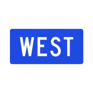 West sign listed in road signs decals.