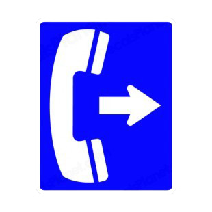 Telephone to the right sign listed in road signs decals.